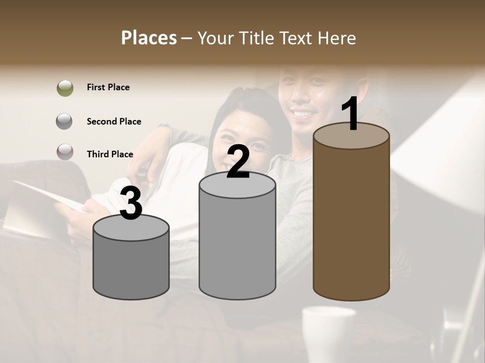 A Man And A Woman Sitting On A Couch PowerPoint Template