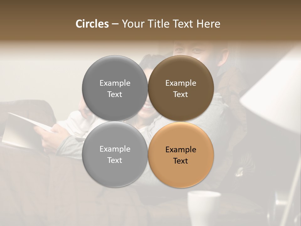 A Man And A Woman Sitting On A Couch PowerPoint Template