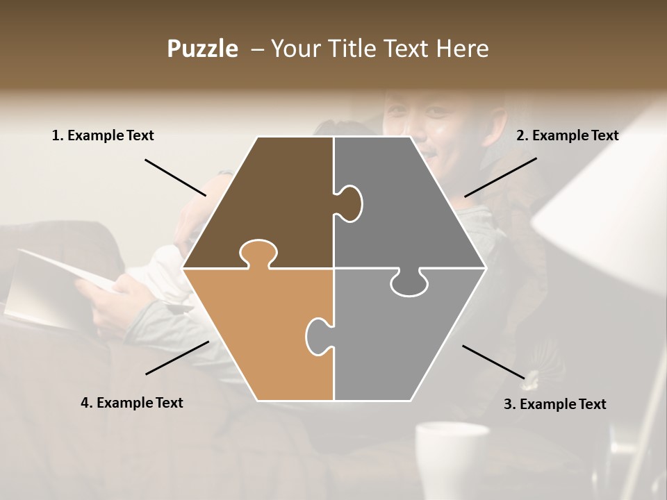 A Man And A Woman Sitting On A Couch PowerPoint Template