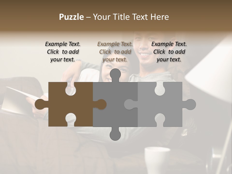 A Man And A Woman Sitting On A Couch PowerPoint Template