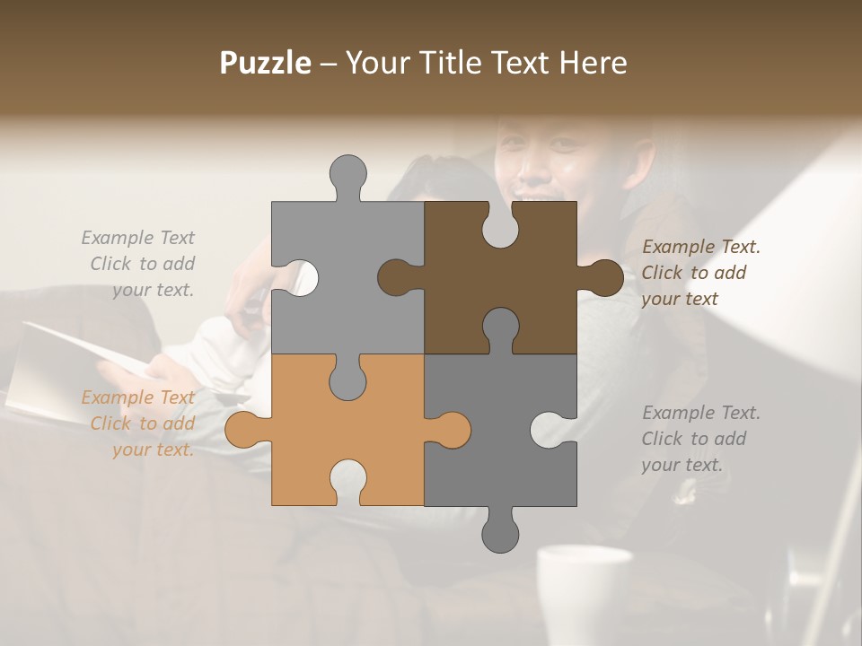 A Man And A Woman Sitting On A Couch PowerPoint Template