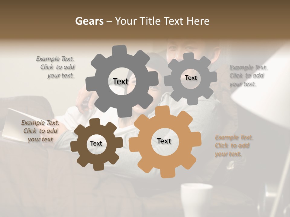 A Man And A Woman Sitting On A Couch PowerPoint Template