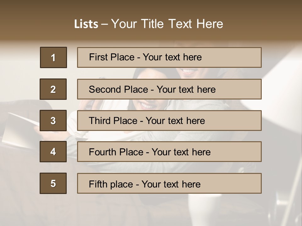 A Man And A Woman Sitting On A Couch PowerPoint Template