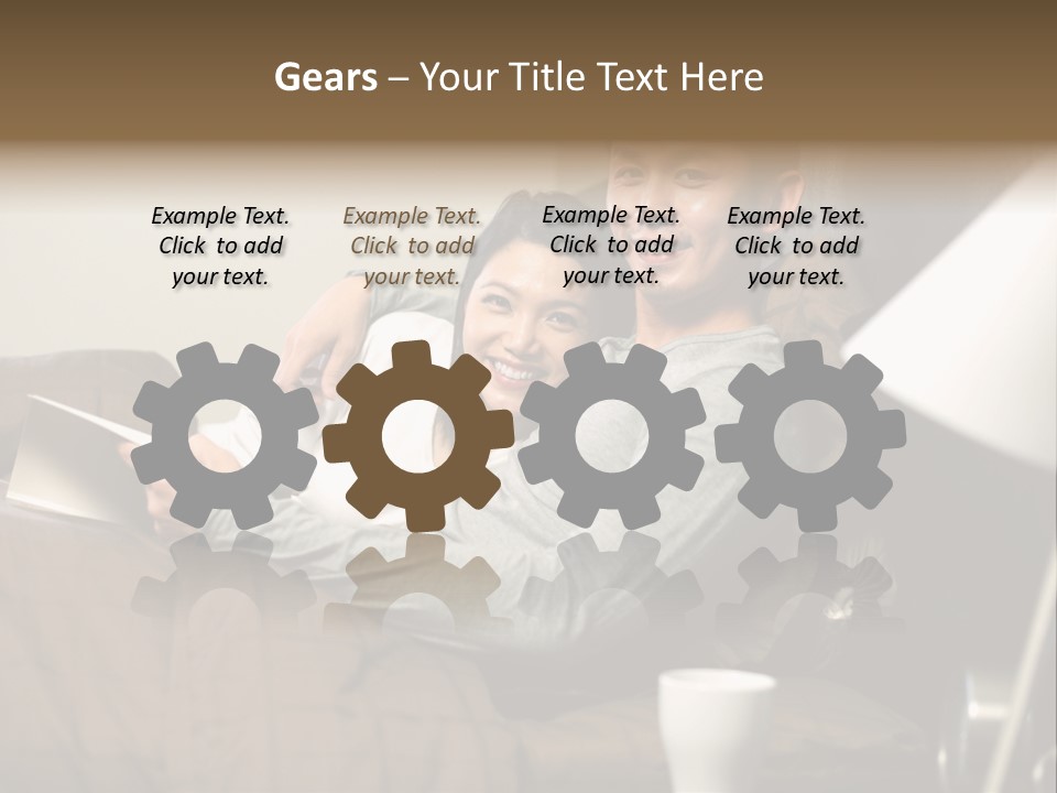 A Man And A Woman Sitting On A Couch PowerPoint Template