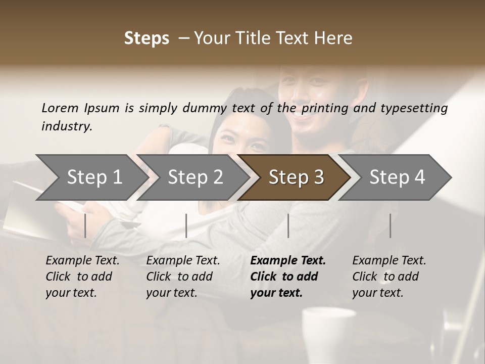 A Man And A Woman Sitting On A Couch PowerPoint Template