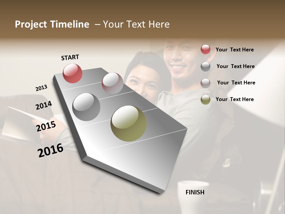 A Man And A Woman Sitting On A Couch PowerPoint Template