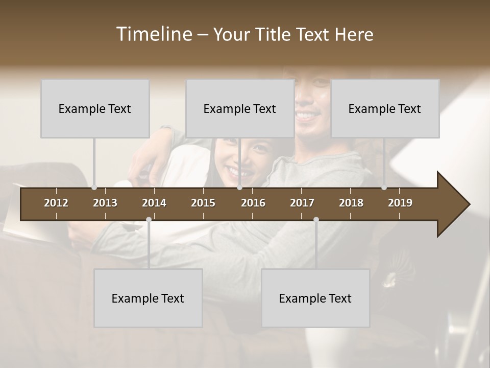 A Man And A Woman Sitting On A Couch PowerPoint Template