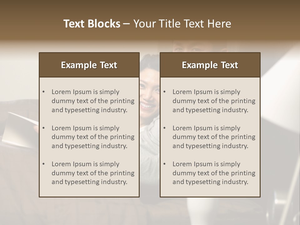 A Man And A Woman Sitting On A Couch PowerPoint Template
