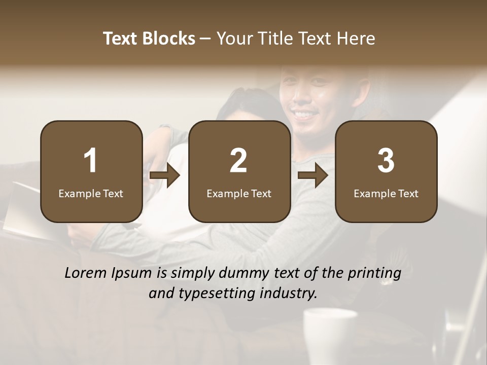 A Man And A Woman Sitting On A Couch PowerPoint Template