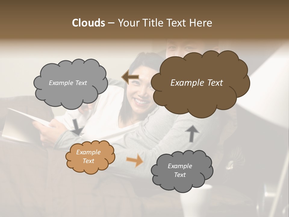 A Man And A Woman Sitting On A Couch PowerPoint Template