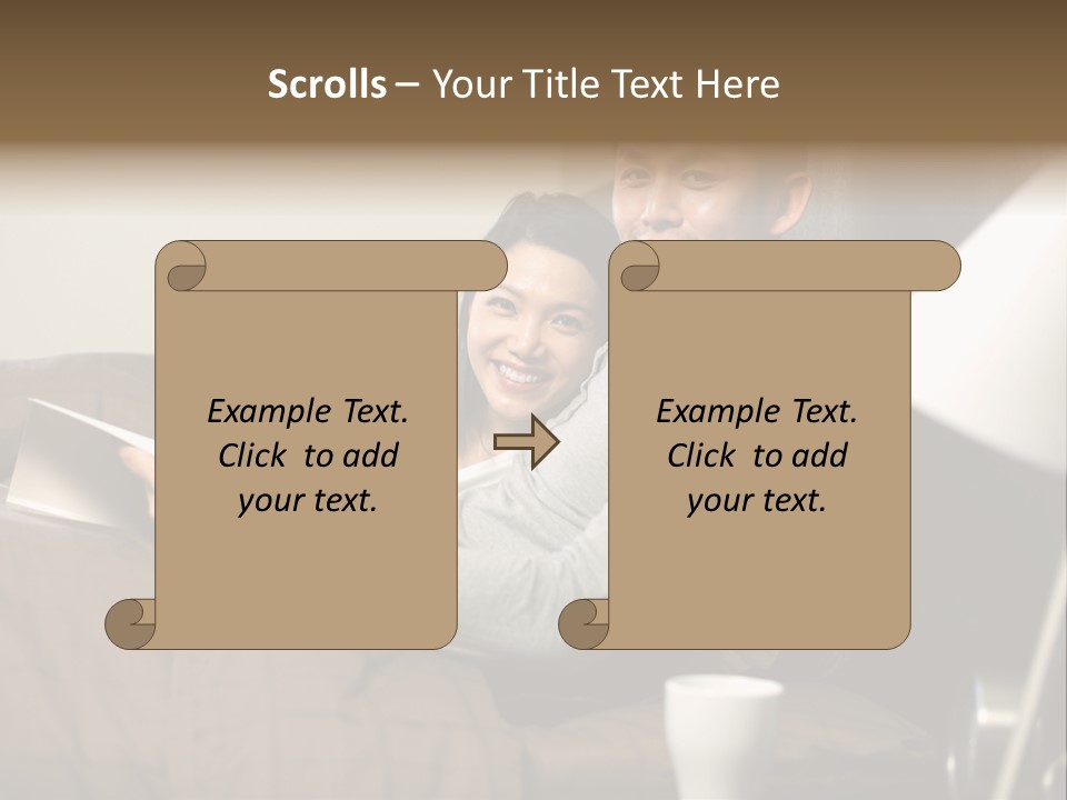 A Man And A Woman Sitting On A Couch PowerPoint Template