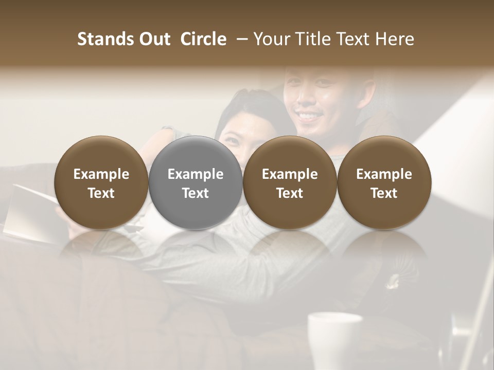 A Man And A Woman Sitting On A Couch PowerPoint Template