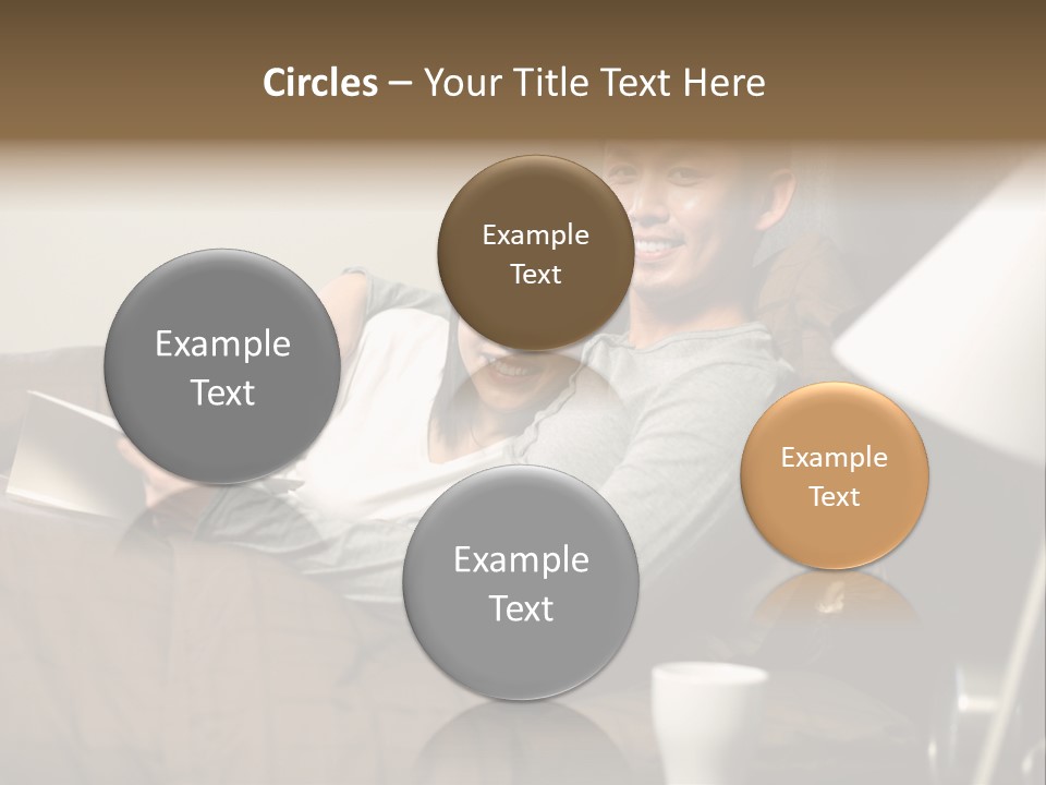 A Man And A Woman Sitting On A Couch PowerPoint Template