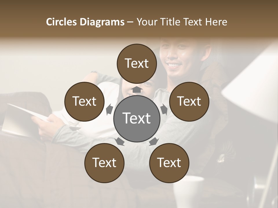 A Man And A Woman Sitting On A Couch PowerPoint Template