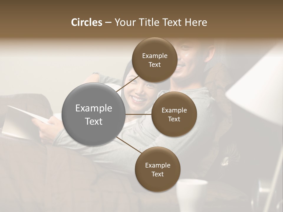 A Man And A Woman Sitting On A Couch PowerPoint Template