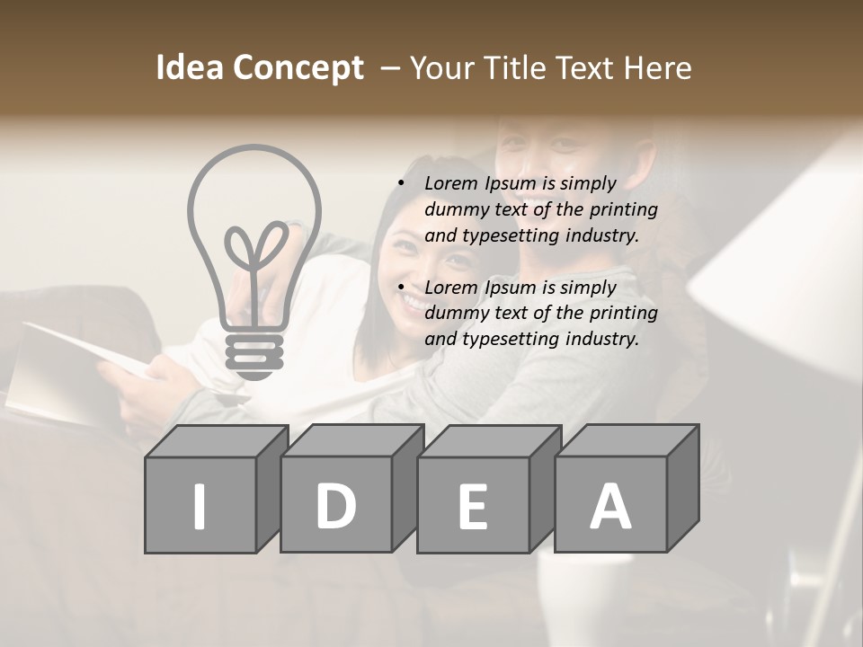 A Man And A Woman Sitting On A Couch PowerPoint Template