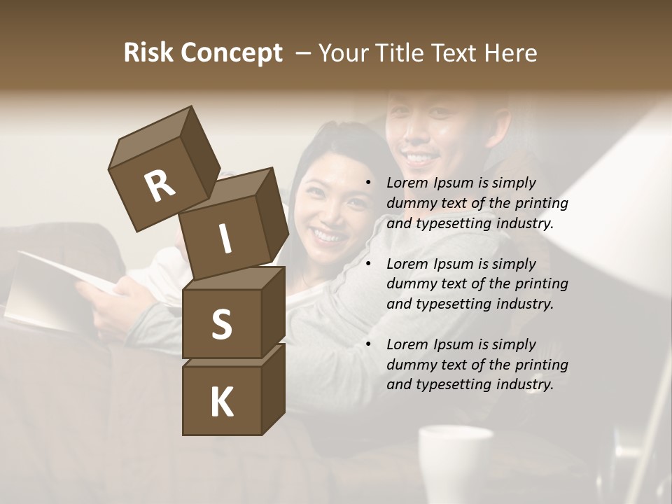 A Man And A Woman Sitting On A Couch PowerPoint Template