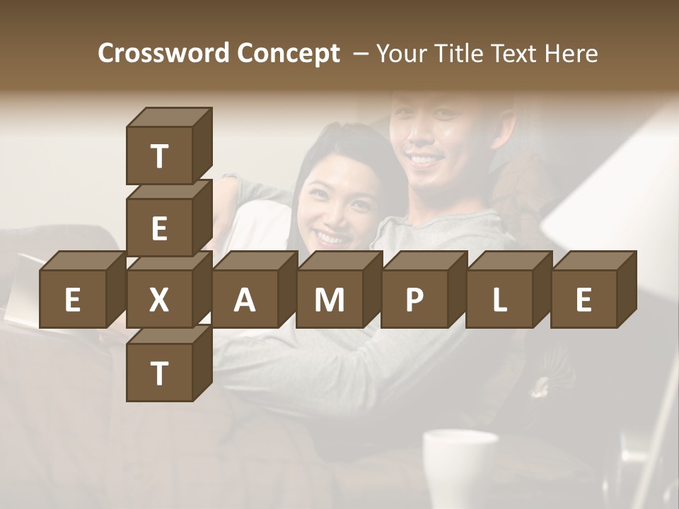 A Man And A Woman Sitting On A Couch PowerPoint Template