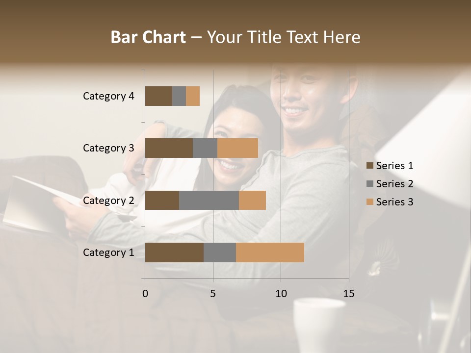 A Man And A Woman Sitting On A Couch PowerPoint Template
