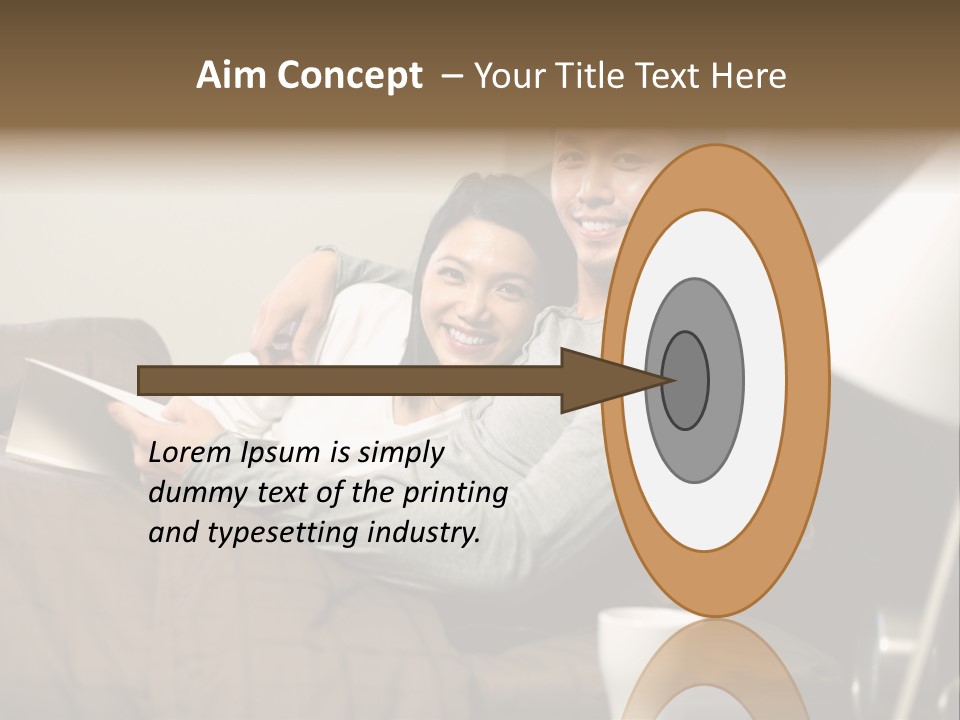 A Man And A Woman Sitting On A Couch PowerPoint Template