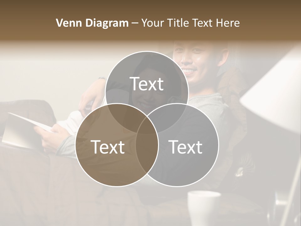 A Man And A Woman Sitting On A Couch PowerPoint Template