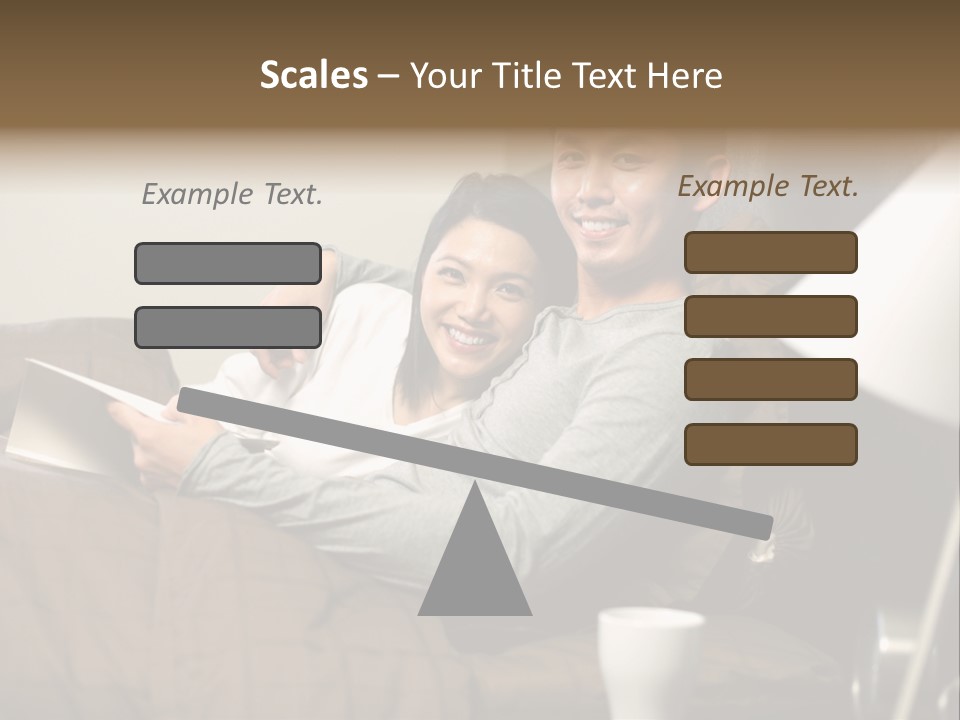 A Man And A Woman Sitting On A Couch PowerPoint Template