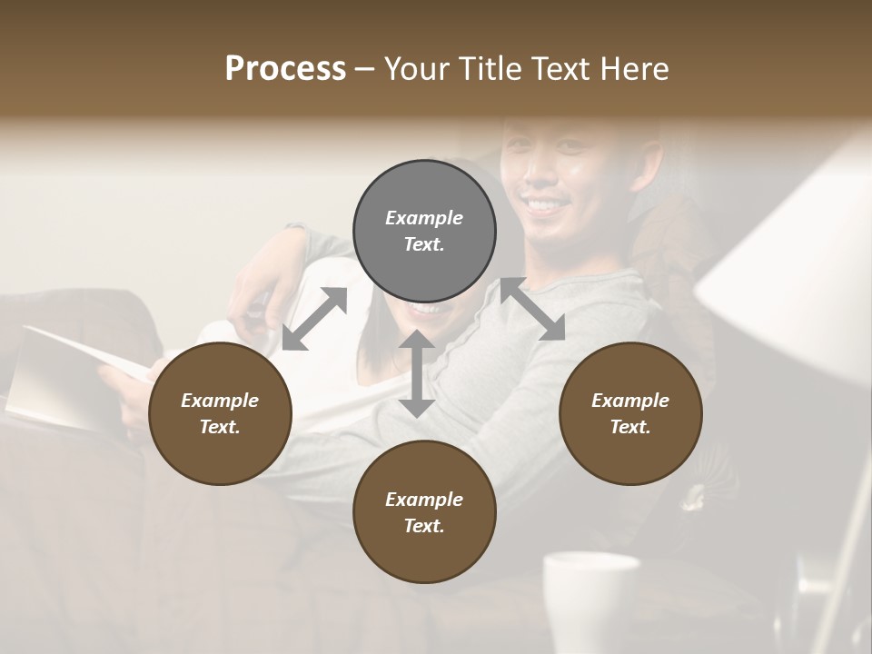 A Man And A Woman Sitting On A Couch PowerPoint Template