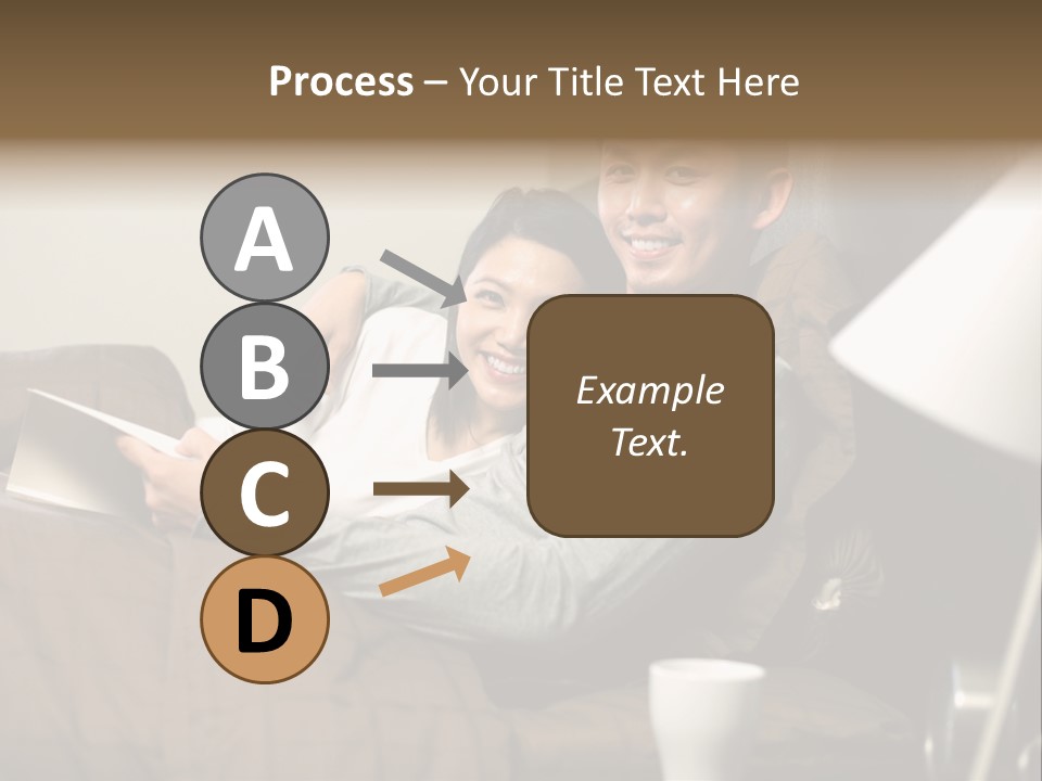 A Man And A Woman Sitting On A Couch PowerPoint Template