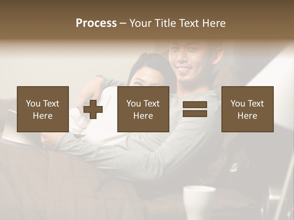 A Man And A Woman Sitting On A Couch PowerPoint Template