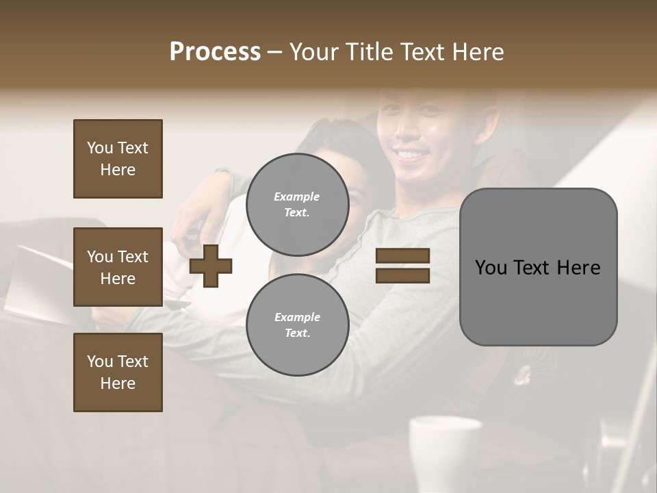 A Man And A Woman Sitting On A Couch PowerPoint Template