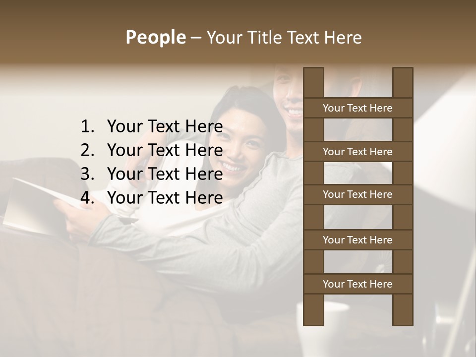 A Man And A Woman Sitting On A Couch PowerPoint Template