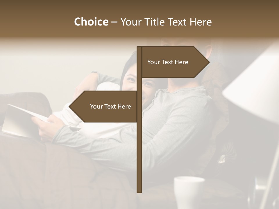 A Man And A Woman Sitting On A Couch PowerPoint Template