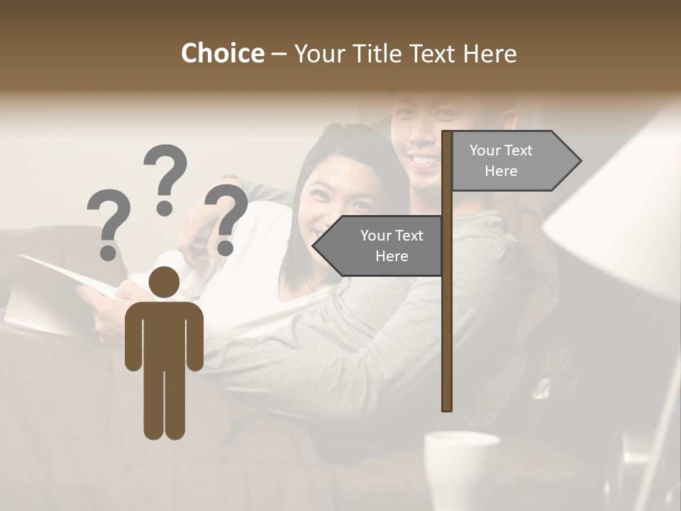 A Man And A Woman Sitting On A Couch PowerPoint Template