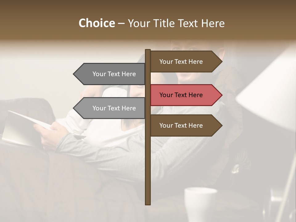 A Man And A Woman Sitting On A Couch PowerPoint Template