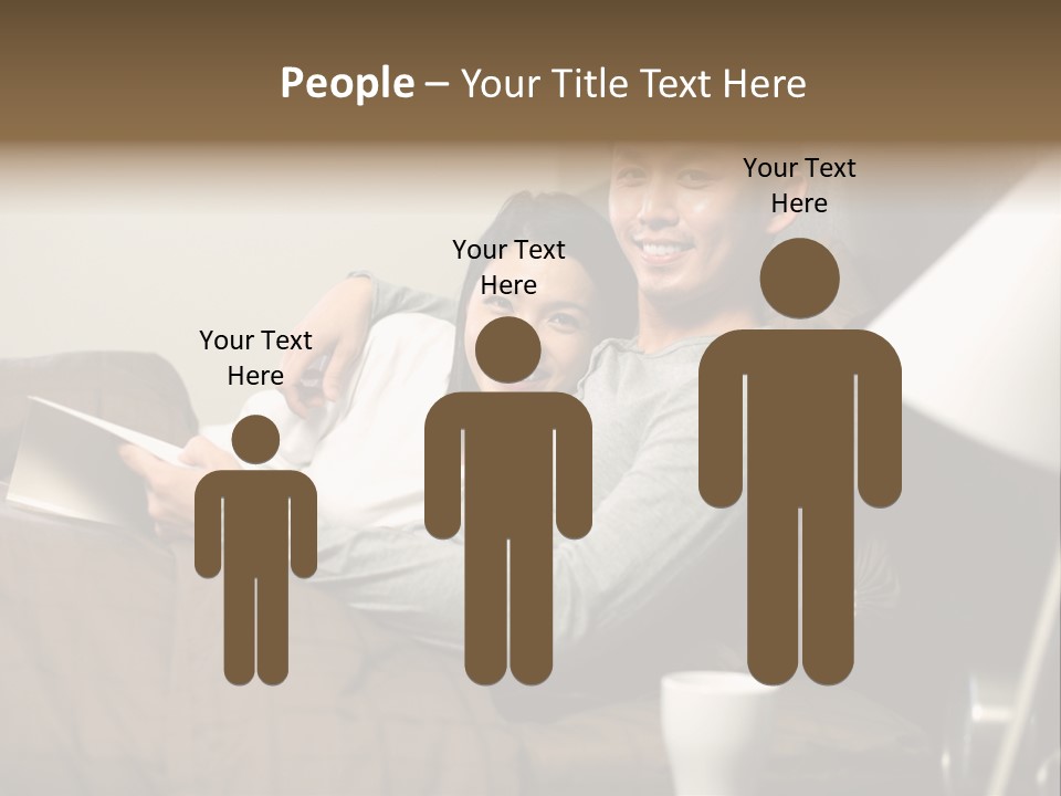 A Man And A Woman Sitting On A Couch PowerPoint Template