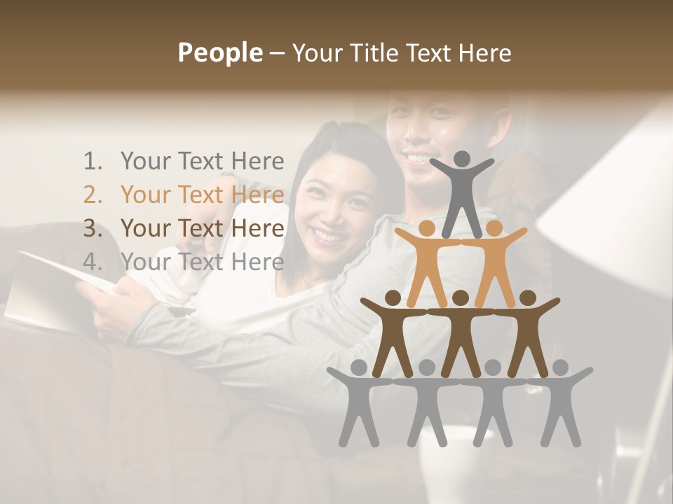 A Man And A Woman Sitting On A Couch PowerPoint Template