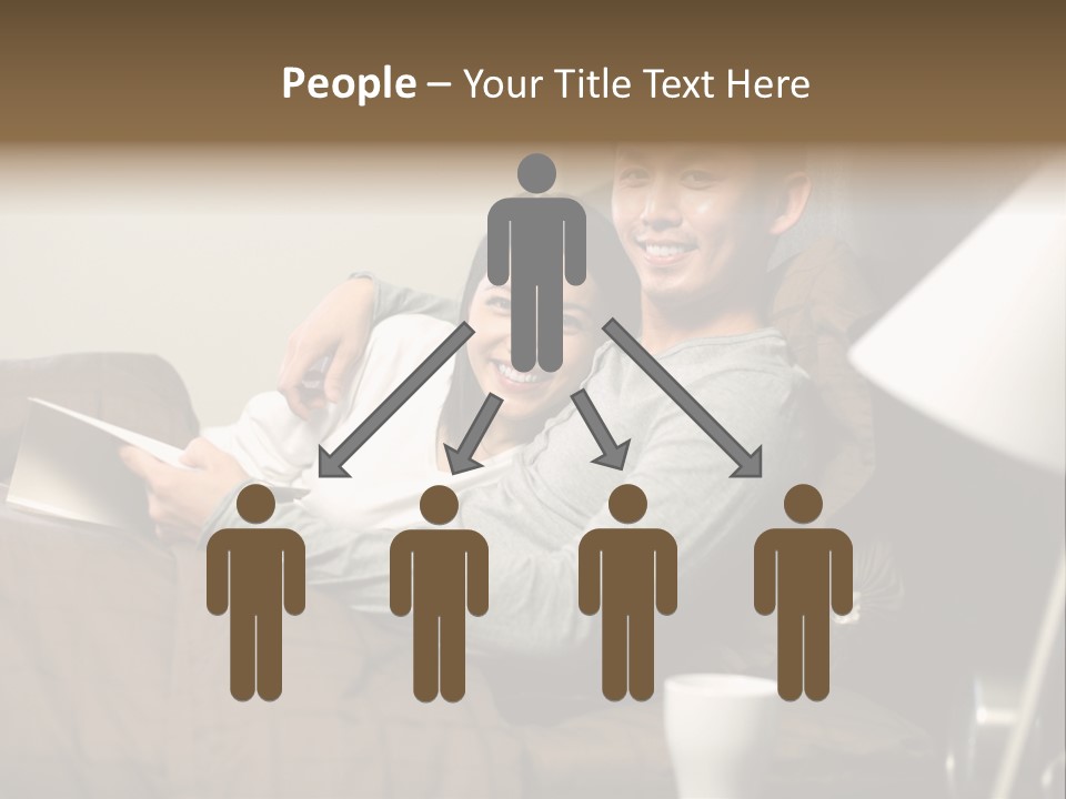 A Man And A Woman Sitting On A Couch PowerPoint Template