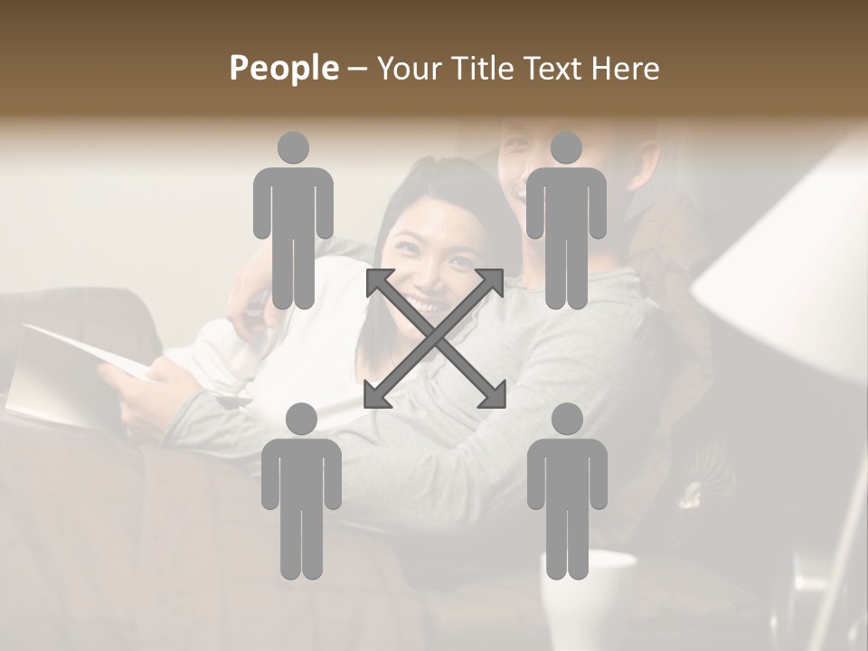 A Man And A Woman Sitting On A Couch PowerPoint Template