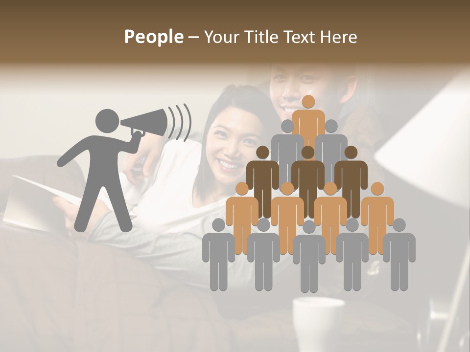 A Man And A Woman Sitting On A Couch PowerPoint Template