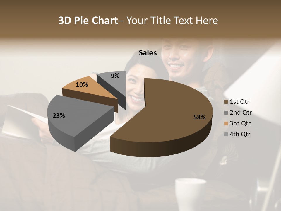 A Man And A Woman Sitting On A Couch PowerPoint Template