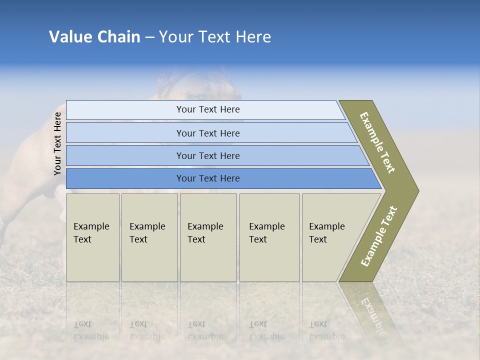A Brown Dog Running Across A Field With A Blue Sign PowerPoint Template