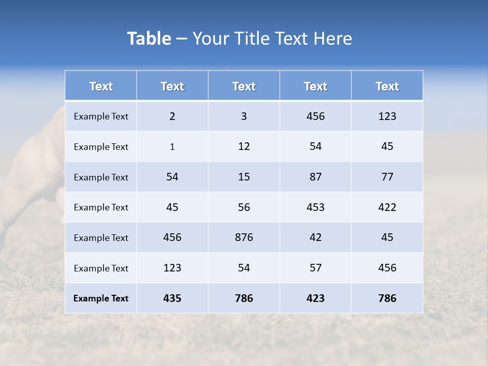 A Brown Dog Running Across A Field With A Blue Sign PowerPoint Template