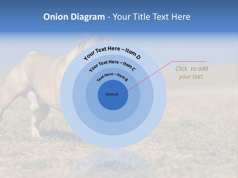 A Brown Dog Running Across A Field With A Blue Sign PowerPoint Template