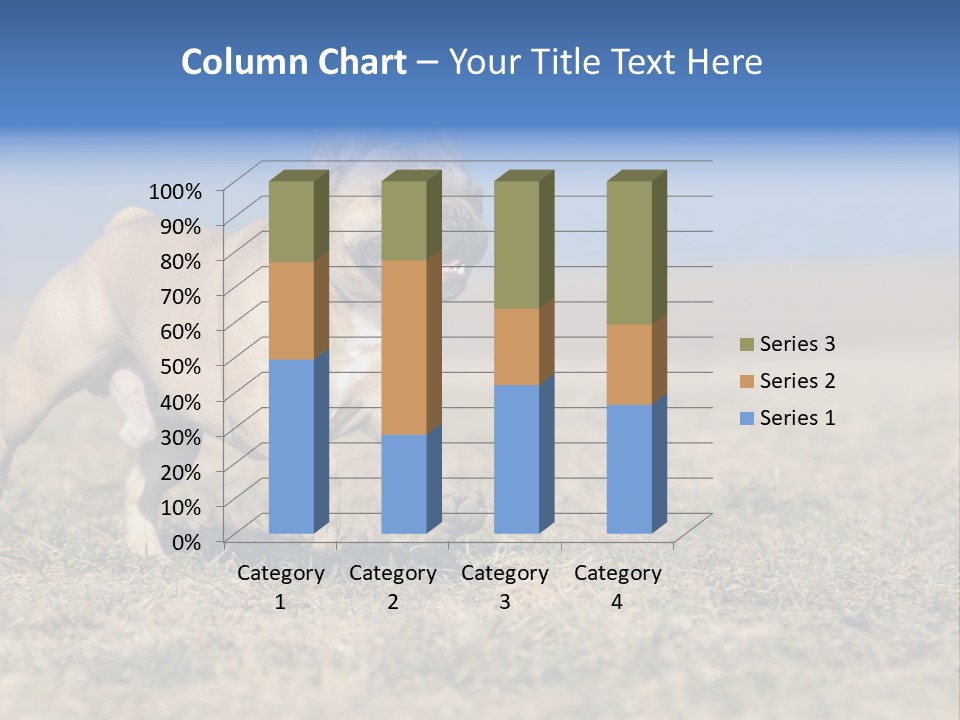 A Brown Dog Running Across A Field With A Blue Sign PowerPoint Template