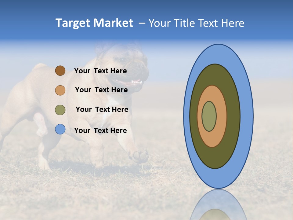 A Brown Dog Running Across A Field With A Blue Sign PowerPoint Template