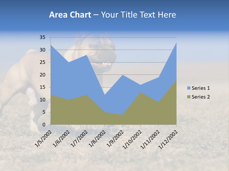 A Brown Dog Running Across A Field With A Blue Sign PowerPoint Template
