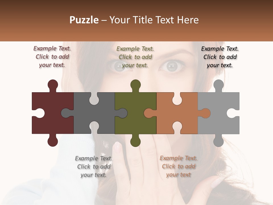 A Woman Covering Her Mouth With Her Hands PowerPoint Template