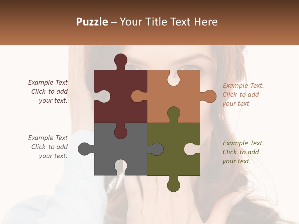 A Woman Covering Her Mouth With Her Hands PowerPoint Template