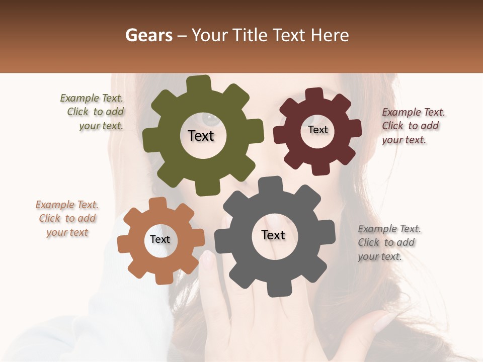 A Woman Covering Her Mouth With Her Hands PowerPoint Template