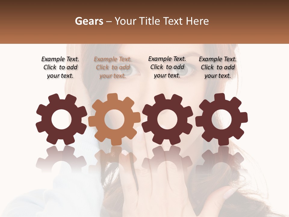 A Woman Covering Her Mouth With Her Hands PowerPoint Template